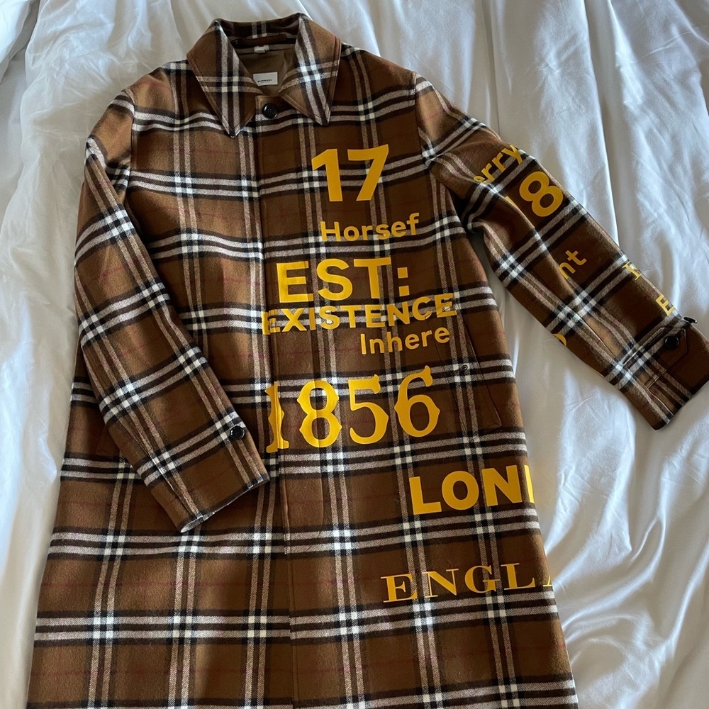 Authentic Burberry Coat W/ Yellow Script - image 2